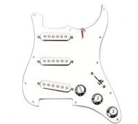Guitar Pickups, Pickguard Pre-wired Chrome Prewired 1-ply 11 Holes SSS Mirror Pickguard For Guitar