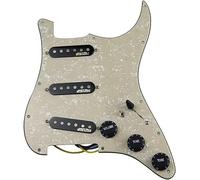 Guitar Pickups, Pre-wired 7-way Full-load Pre-wired SSS Ainico 5 Single-coil Pickup Kit For Electric Guitars(Light Yellow Pearl)