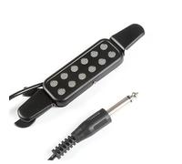 Guitar Pickups Sound Hole Clip-on Acoustic Guitar Pickup Amplifier Speaker Soundhole 12 Hole Black Gold-Silver(Silver)