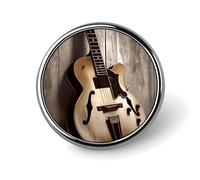 Guitar Pictures Badge Holder Exquisite Round Badge with Picture Pin DIY Button Badges Personalized Metal Button Pin Fashion Brooch Crafts Gifts Clothes Decorative Pins