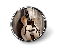 Guitar Pictures Badge Holder Personalized Metal Button Pin Fashion Round Badge with Pattern Pin DIY Button Badges Exquisite Brooch Crafts Gift Clothes Decorative Pins