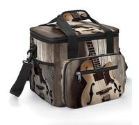 Guitar Pictures Insulated Lunch Box Portable Cooler Bag Extra Large Lunch Bag Lunch Cooler Leakproof Ice Chest Thermal Cooler Shopping Bags for Beach, Picnic, Camping, Shopping