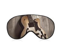 Guitar Pictures Sleep Mask for Women Men, Soft Eye Mask with Adjustable Strap for Sleeping, Light Blocking Travel Blindfold for Nap Comfortable Eye Cover for Home Office