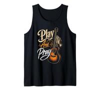 Guitar Play and Pray Christian Guitarist Vintage Gift Tank Top