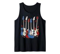 Guitar Player 4th of July USA Flag Patriotic Funny Guitars Tank Top