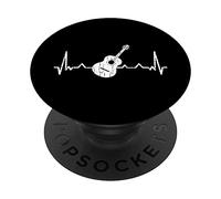 Guitar Player Heartbeat Funny Guitarist Music Lover Graphic PopSockets Swappable PopGrip
