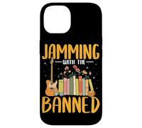 Guitar Player Librarian Jamming With The Banned Book Reading Case for iPhone 14