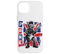 Guitar Playing Cat in Punk Outfit with Union Jack Case for iPhone 14 Plus