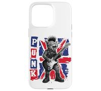 Guitar Playing Cat in Punk Outfit with Union Jack Case for iPhone 15 Pro Max