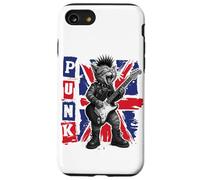 Guitar Playing Cat in Punk Outfit with Union Jack Case for iPhone SE (2020) / 7 / 8