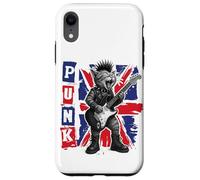 Guitar Playing Cat in Punk Outfit with Union Jack Case for iPhone XR