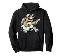 Guitar Playing Turtle Cute Acoustic Cartoon Pullover Hoodie
