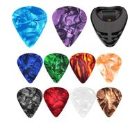 Guitar Plectrums - 10 Pack Guitar Picks | Cellulose Guitar Picks, Premium Assortment Various Thicknesses, Colorful Guitar Plectrums A