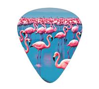 Guitar plectrums 12-pack Comfortable in the hand with smooth edges Three thicknesses to match A flock of flamingos Picture