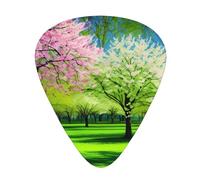 Guitar plectrums 12-pack Comfortable in the hand with smooth edges Three thicknesses to match Abstract Spring Leave Picture