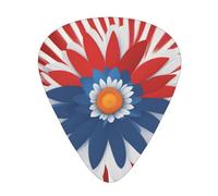 Guitar plectrums 12-pack Comfortable in the hand with smooth edges Three thicknesses to match America Patriotic Flower Picture