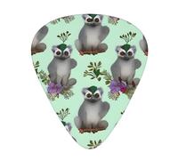 Guitar plectrums 12-pack Comfortable in the hand with smooth edges Three thicknesses to match Animals Lemur Flowers Pattern Picture
