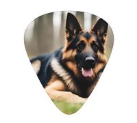 Guitar plectrums 12-pack Comfortable in the hand with smooth edges Three thicknesses to match Animal german shepherd Picture