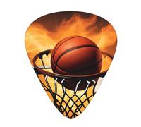Guitar plectrums 12-pack Comfortable in the hand with smooth edges Three thicknesses to match Basketball On Fire Picture