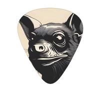 Guitar plectrums 12-pack Comfortable in the hand with smooth edges Three thicknesses to match Bat Print Picture