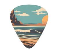 Guitar plectrums 12-pack Comfortable in the hand with smooth edges Three thicknesses to match Beach Surf Prints