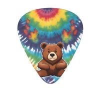 Guitar plectrums 12-pack Comfortable in the hand with smooth edges Three thicknesses to match Bear Dancing Tie Dye Prints