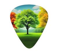 Guitar plectrums 12-pack Comfortable in the hand with smooth edges Three thicknesses to match Beautiful Four Season Tree Picture
