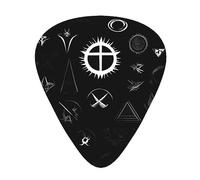 Guitar plectrums 12-pack Comfortable in the hand with smooth edges Three thicknesses to match Black and White Universe Picture