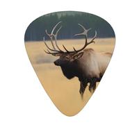 Guitar plectrums 12-pack Comfortable in the hand with smooth edges Three thicknesses to match Bull Elk Picture