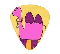 Guitar plectrums 12-pack Comfortable in the hand with smooth edges Three thicknesses to match camel in cartoon desert Prints