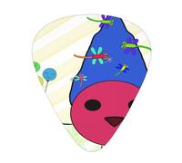 Guitar plectrums 12-pack Comfortable in the hand with smooth edges Three thicknesses to match chick in a hat Prints