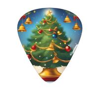 Guitar plectrums 12-pack Comfortable in the hand with smooth edges Three thicknesses to match Christmas Tree and Bells Picture