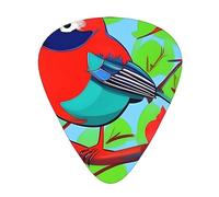 Guitar plectrums 12-pack Comfortable in the hand with smooth edges Three thicknesses to match Colorful Birds Picture