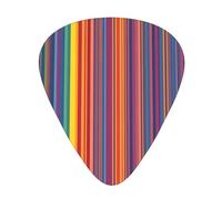 Guitar plectrums 12-pack Comfortable in the hand with smooth edges Three thicknesses to match Colorful Rainbow Stripe Prints