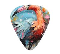 Guitar plectrums 12-pack Comfortable in the hand with smooth edges Three thicknesses to match Colorful oil painting of flamingos Prints