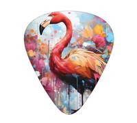 Guitar plectrums 12-pack Comfortable in the hand with smooth edges Three thicknesses to match Colorful Flamingos Prints