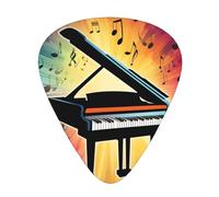 Guitar plectrums 12-pack Comfortable in the hand with smooth edges Three thicknesses to match Colorful Piano Keyboard Music Note Prints