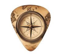 Guitar plectrums 12-pack Comfortable in the hand with smooth edges Three thicknesses to match Compass and Old World Map Picture