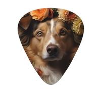 Guitar plectrums 12-pack Comfortable in the hand with smooth edges Three thicknesses to match Dog Girl with Flowers Prints