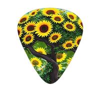 Guitar plectrums 12-pack Comfortable in the hand with smooth edges Three thicknesses to match Floral Tree with Daisies Sunflowers Butterflies Prints