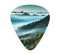 Guitar plectrums 12-pack Comfortable in the hand with smooth edges Three thicknesses to match Foggy Mountains Landscape Prints