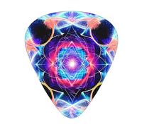Guitar plectrums 12-pack Comfortable in the hand with smooth edges Three thicknesses to match Four Dimensional Space Picture