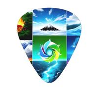 Guitar plectrums 12-pack Comfortable in the hand with smooth edges Three thicknesses to match Four Elements Prints