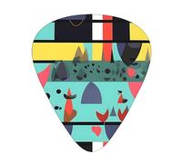 Guitar plectrums 12-pack Comfortable in the hand with smooth edges Three thicknesses to match Geometric patterns Picture