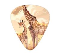 Guitar plectrums 12-pack Comfortable in the hand with smooth edges Three thicknesses to match Giraffe mother and child Prints
