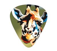 Guitar plectrums 12-pack Comfortable in the hand with smooth edges Three thicknesses to match Giraffe Picture