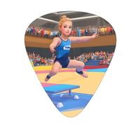 Guitar plectrums 12-pack Comfortable in the hand with smooth edges Three thicknesses to match Gymnast Picture