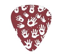Guitar plectrums 12-pack Comfortable in the hand with smooth edges Three thicknesses to match Hand Print Picture