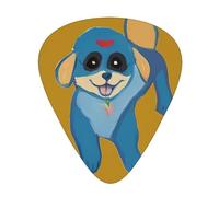 Guitar plectrums 12-pack Comfortable in the hand with smooth edges Three thicknesses to match Happy cartoon dog Picture