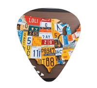 Guitar plectrums 12-pack Comfortable in the hand with smooth edges Three thicknesses to match License Plate Map Picture